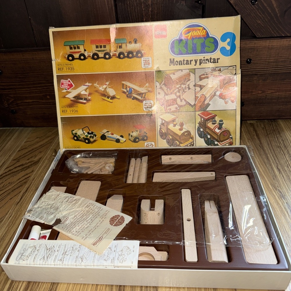 Vintage wood building kits goula 3 Planes‎ Helicopter